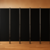 Parawan 6-częściowy czarny, ściana działowa 300x180cm