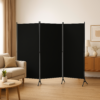 Czarny parawan 3-częściowy, ściana działowa 260x180cm