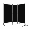 Czarny parawan 3-częściowy, ściana działowa 260x180cm