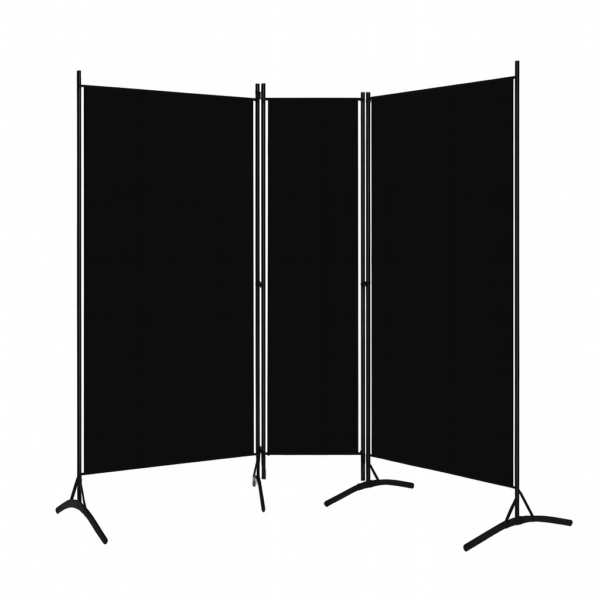 Czarny parawan 3-częściowy, ściana działowa 260x180cm
