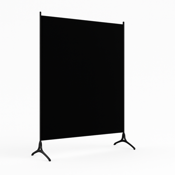Czarny parawan jednodziałowy, 175x180 cm