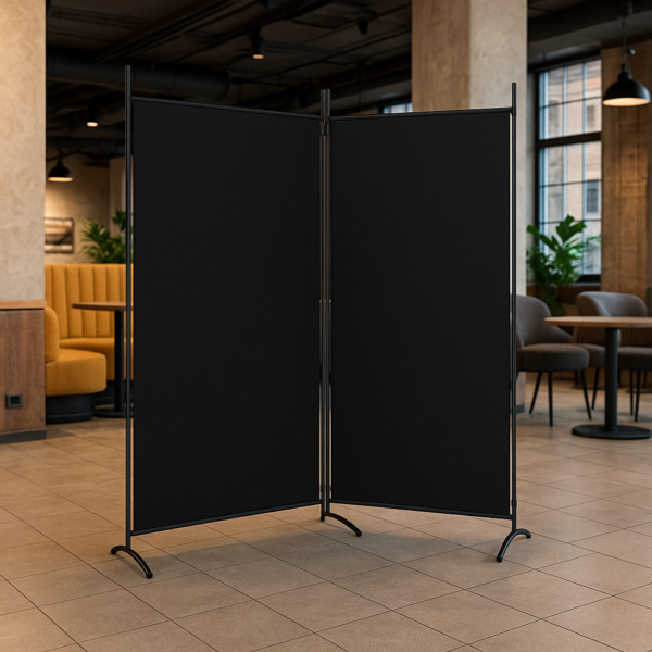 Parawan czarny 2-częściowy 175x180cm