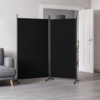 Parawan czarny 2-częściowy 175x180cm
