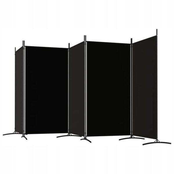 Parawan 5-częściowy czarny, składany 433x180cm