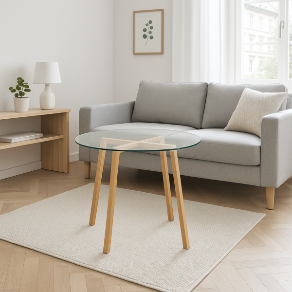 Blat szklany okrągły 600 mm, szkło hartowane