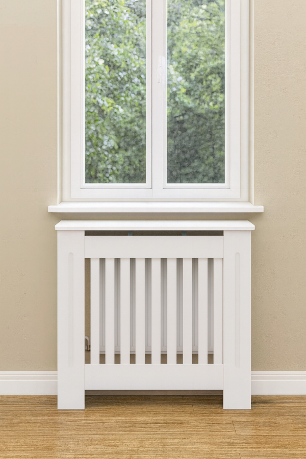 Osłona na kaloryfer 78 cm biała, maskownica MDF