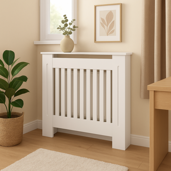 Osłona na kaloryfer 78 cm biała, maskownica MDF