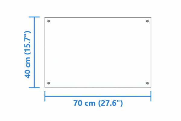 Czarny panel ochronny 70x40cm, osłona kuchenna