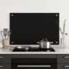 Czarny panel ochronny 70x40cm, osłona kuchenna