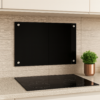 Czarny panel ochronny 70x50cm, osłona kuchenna