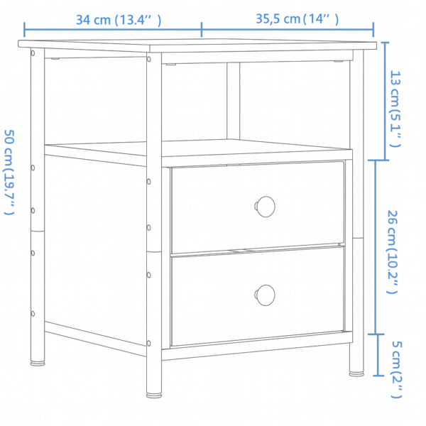 Szafka nocna 34x35,5x50cm, dąb sonoma