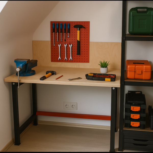 Stelaż pod blat warsztatowy 150x57x79 cm, metal