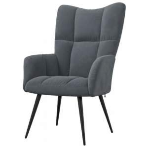 Fotel aksamitny ciemnoszary, 61x70x96,5 cm