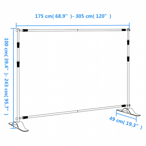 Stojak na tło fotograficzne regulowany 175-305cm, statyw z torbą
