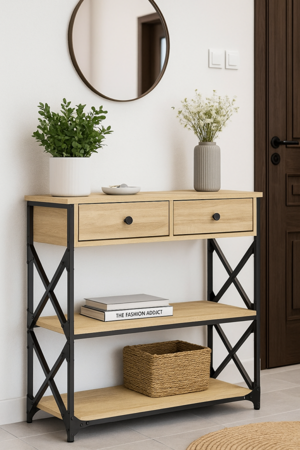 Komoda, stolik konsolowy dąb sonoma 75x28x75 cm