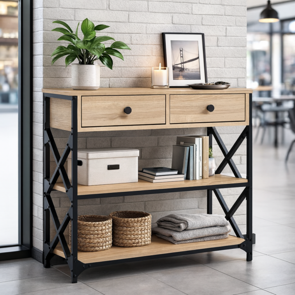 Komoda, stolik konsolowy dąb sonoma 75x28x75 cm