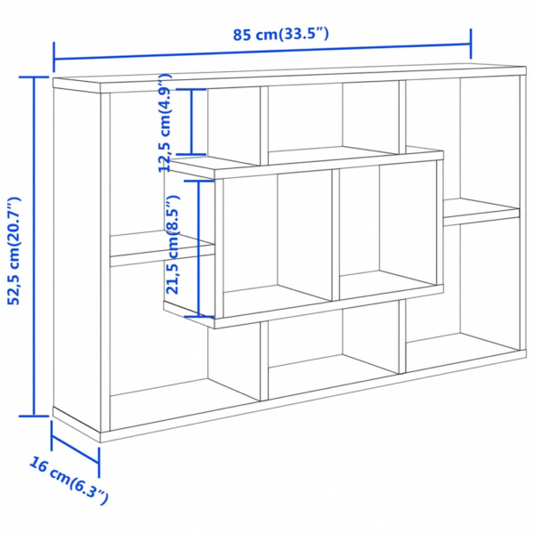 Regał wiszący dąb sonoma 85x16x52,5 cm, półka ścienna