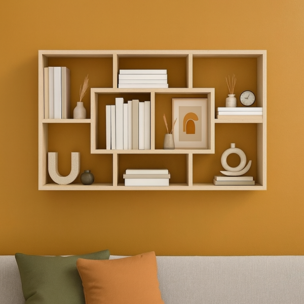 Regał wiszący dąb sonoma 85x16x52,5 cm, półka ścienna