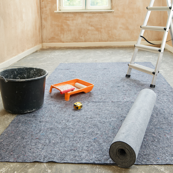 Mata malarska filcowa 1x50 m 280 g/m² szara, wodoodporna antypoślizgowa