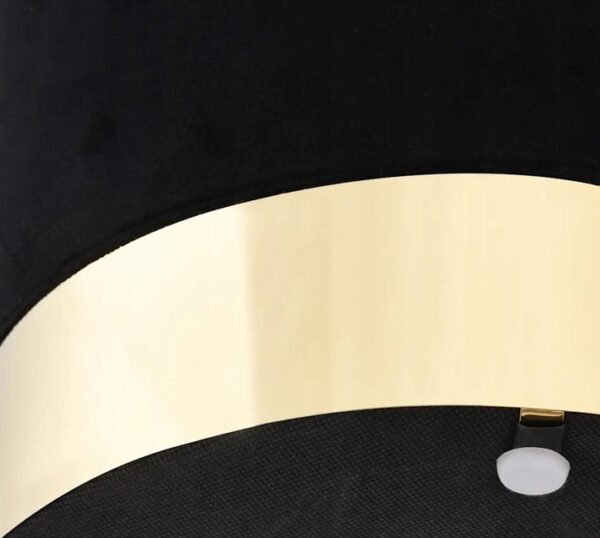 Pufa, stołek aksamitny czarno-złoty 28x36 cm, stylowy taboret