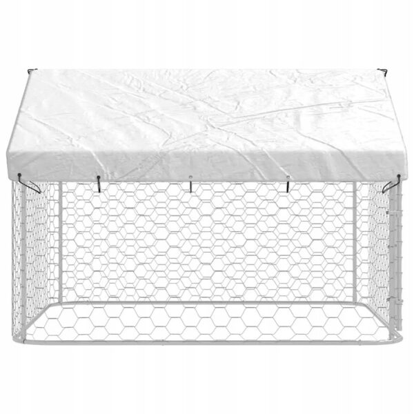 1764936241-1764936755-99474 Kojec dla psa stalowy z dachem 200×200×150 cm