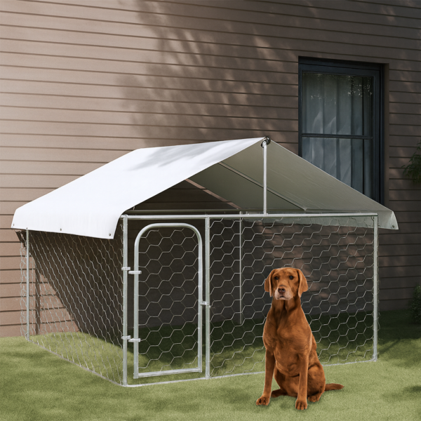 1764936241-1764937102-92399 Kojec dla psa stalowy z dachem 200×200×150 cm