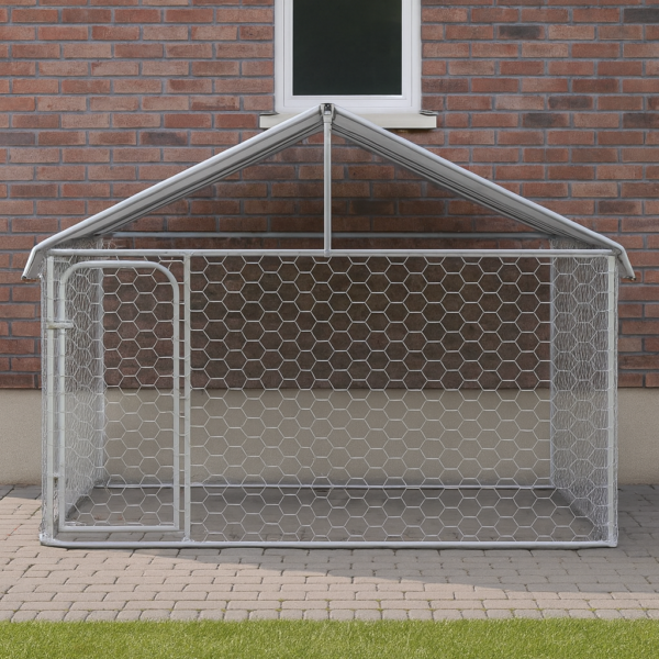 1764936241-1765200619-76699 Kojec dla psa stalowy z dachem 200×200×150 cm