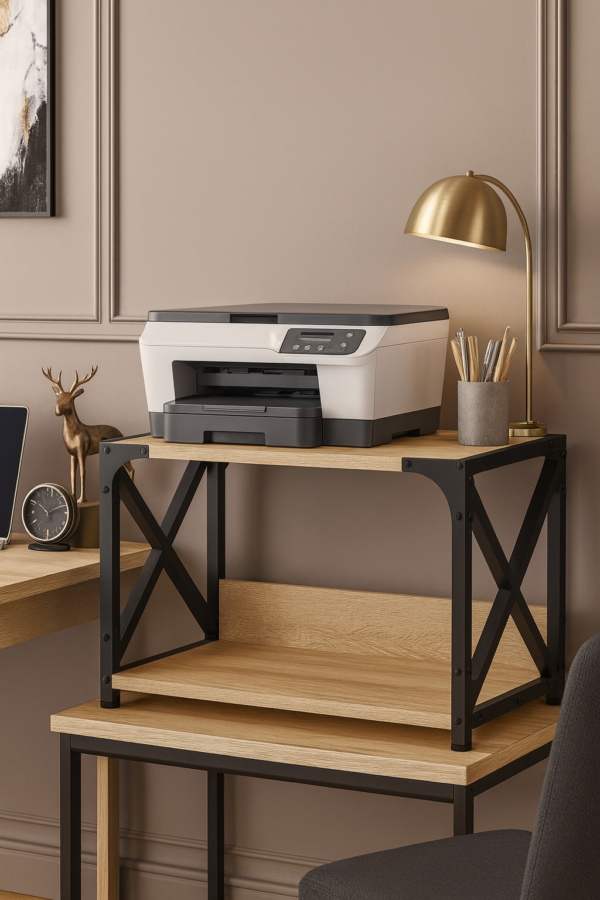 Stojak na drukarkę 2-poziomowy dąb sonoma