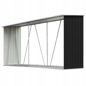 Wiata na drewno opałowe stalowa 330×84×152 cm