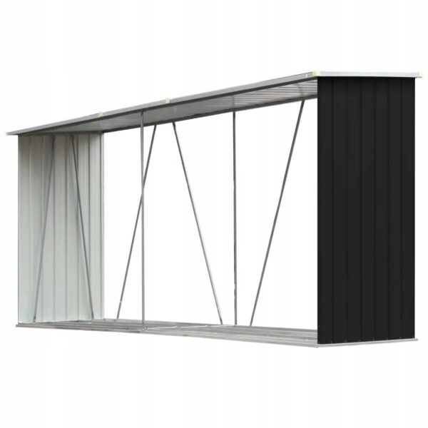 Wiata na drewno opałowe stalowa 330×84×152 cm
