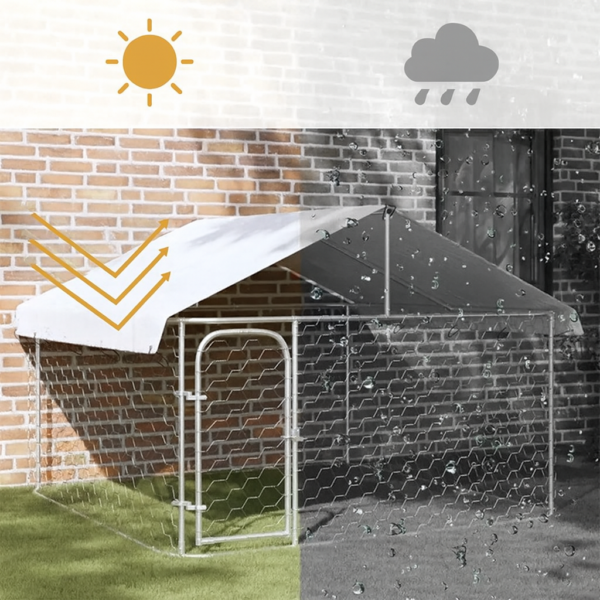 1764940193-1764941154-33912 Kojec dla psa stalowy z dachem 300×300×150 cm