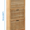 Szafka na buty, 3-komorowa, lite drewno, 55x20x104 cm