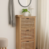 Szafka na buty, 3-komorowa, lite drewno, 55x20x104 cm